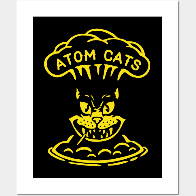 Fallout Atom Cats Garage Yellow Wall Art by katmargoli